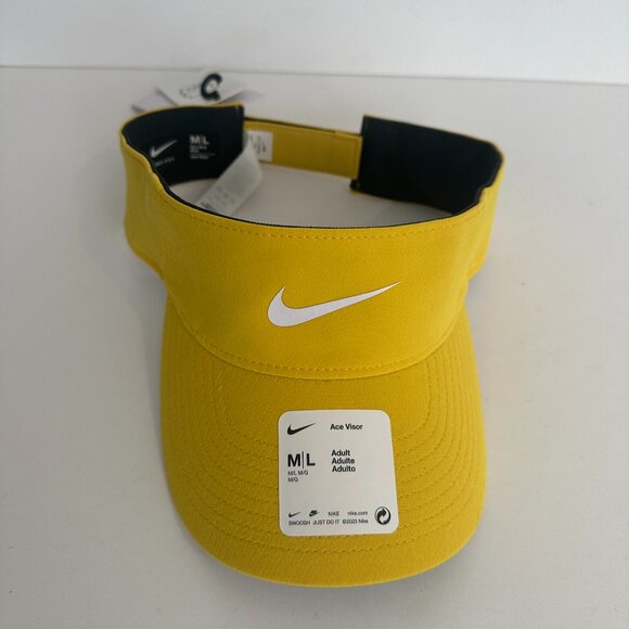 Nike Accessories - Nike Dri-FIT Ace Swoosh Visor Yellow Size M/L New With Tags